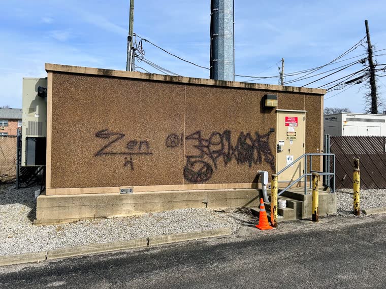 Graffiti removal treatment on exterior surface